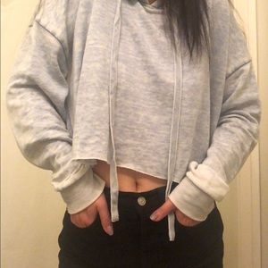 Baby blue cropped hoodie🦋